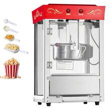 Popcorn Machine, 8oz Stainless Steel Kettle, 800W Commercial Countertop Popcorn Maker, 48 Cups Per Batch Theater Style Popper, With 2-Button Control Glass Wall PC Door 1 Scoop 3 Spoons, Red - 查看 9