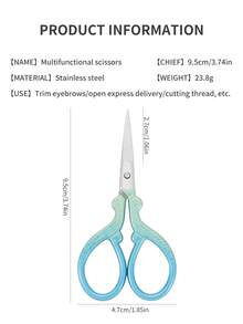 1pc Stainless Steel Ombre Precision Pointed Scissors, Multifunctional Vintage Beauty Embroidery Scissors For Facial Hair, Eyebrows, Eyelashes, Beard, Nose - Suitable For Home, Travel And Outdoor Use