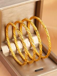 4 أساور سوار مضفرة بطراز رجعي، مناسبة كهدية للأصدقاء والصديقات والعائلة، للارتداء اليومي