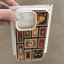 1pc Vintage Skull & Insect Stamp Pattern TPU Phone Case, Compatible With IPhone/ Phones - White - View 4