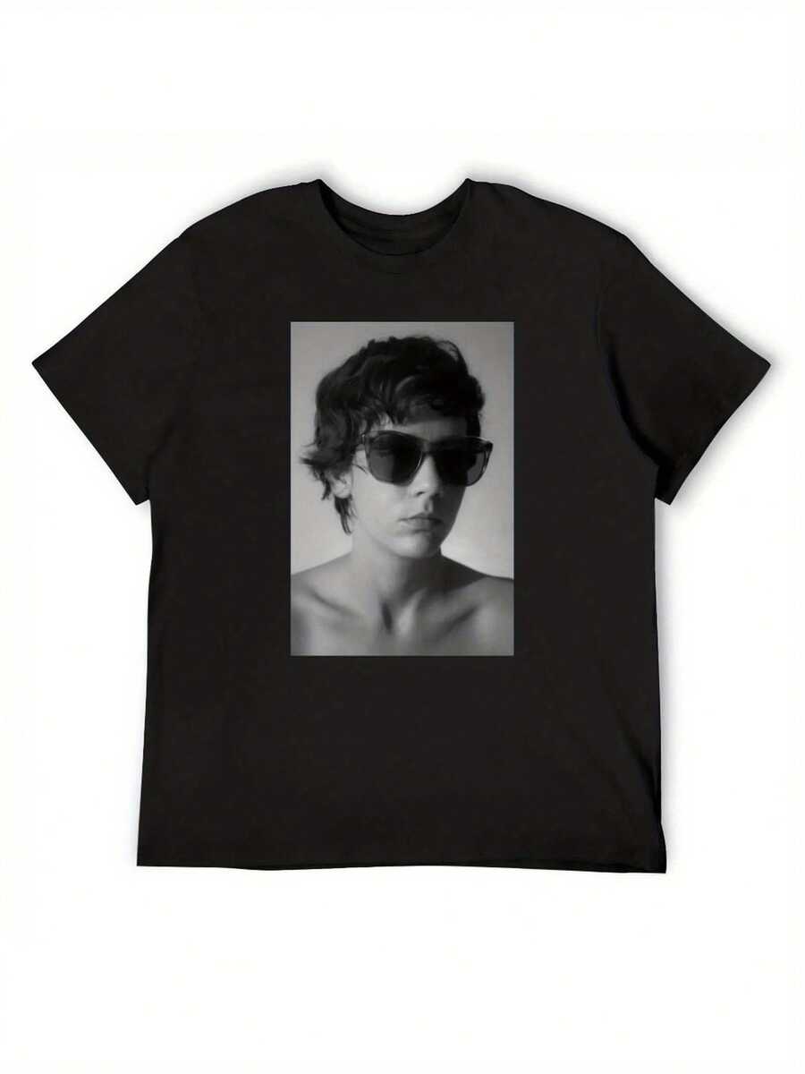 Evelyn'S Self-Portrait, Created By Evelyn Sosa, Features A Backroom Art Design On A High-Quality Men'S Anime T-Shirt. - Black - View 1