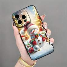 Una funda de teléfono moderna y creativa con un tema de muñeco de nieve navideño - diseño a prueba de golpes y resistente a caídas, resistente a la suciedad y duradera, compatible con  17/17 Pro/17 Pro Max/17 Air/ 16/16 Pro/16 Pro Max/16 Plus/ 15/15 Pro Max/15 Pro/15 Plus/ 14/14 Pro/14 Plus/14 Pro Max/ 13/13 Pro/13 Pro Max/12/12 Pro/12 Pro Max/11/11 Pro/11 Pro Max/XR/X/XS/XS Max, funda antivirus y protección integral, el regalo de cumpleaños perfecto para el novio o la novia o para uno mismo. - Negro 743 - Ver 4