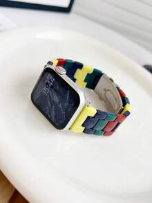 1 pieza Correa de Apple Watch, correa de Apple Watch para hombres y mujeres con bloques de construcción de dopamina, compatible con Apple Watch 40/41/42/44/45/46/49/38mm, adecuado para Apple Watch Series 10/9/SE/8/7/6/5/4/3/2/1 Ultra3/2/1, nueva correa de muñeca creativa y linda de dibujos animados, accesorios de banda inteligente, verano, transpirable, ligera