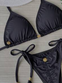 Women Bikini Sets - 黑色 - 查看 2