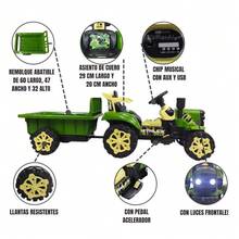 Carro a Control Remoto Juguete Montable Tractor Electrico con Remolque - Verde - Ver 2