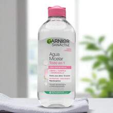 Garnier Skin Active agua micelar desmaquilla limpia y tonifica rostro labios y ojos sin perfume frasco 400 ml para todo tipo de piel  ✅ Entrega de 1-3 días