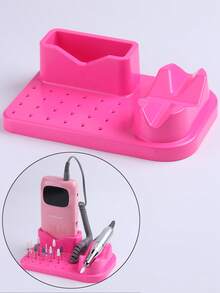 美甲钻机打磨机亚克力收纳盒24孔美甲钻头架收纳化妆品收纳架展示美甲工具 - 彩色 - 查看 14