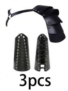 1pc/2pcs/3pcs Medieval Renaissance Costume Accessories Set, Knight Shoulder & Wrist Guards, Viking Style Cosplay Props (Suitable For Halloween, Carnival)