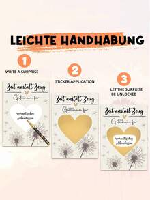 刮刮卡套装（含信封） - “时光更美好”和“深呼吸”主题设计，可自行填写奖励，独特的生日和特殊场合个性化礼品卡，可书写刮刮卡，可自行填写优惠券，生日贺卡，刮刮卡 - 彩色 - 查看 2