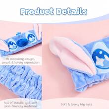 Miniso Stitch/ Plush Hair Band, Soft Skin-Friendly & High Elastic Headband For Home Washing And Skincare (1 PC) - Multicolor - View 3