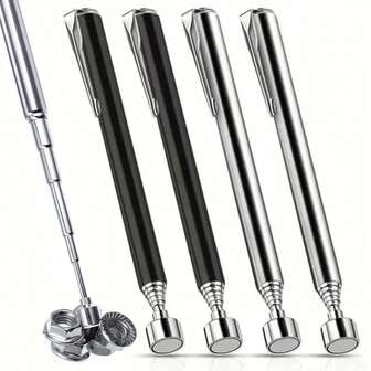 2 st magnetiska uppsamlingsverktyg, justerbar magnetisk teleskopisk pinnelängd (12,5 till 64,8 cm), magnetisk kapacitet upp till 0,6 kg, lämplig för uppsamling av små metalldelar