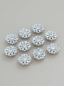 1/2/4pcs 19/24mm Rhinestone Button Covers For Women, Crystal Button Covers, Detachable Clip On Button Covers, Crystal Fancy Buttons For Clothing, Button Snaps With Pliers Press For Dress Suit Tux Shirt Accessories, Lead Color - Multicolor - View 8