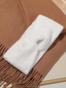 1pc Cute & Cozy Solid Color Plush Bow Headband, Suitable For Daily Life, Outings, Decorative Styling For Women Fall Hair Accessories Autumn Women Bandana Sport Sweatband Yoga Hair Wrap Workout Winter Hair Band For Vacation Outfits Woman Elegant Scarf Summer Outfits - Multicolor - View 12