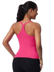 MathCat Workout Tank Tops For Women With Built In Bra, Sleeveless Gym Tops Seamless Racerback Athletic Yoga Shirts - 野莓 - 查看 3