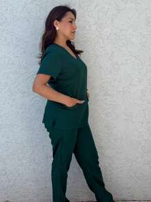 Gabardine Surgical Hospital Pajamas, Scrub, Private And Fitted Nursing Uniform - Green - View 4