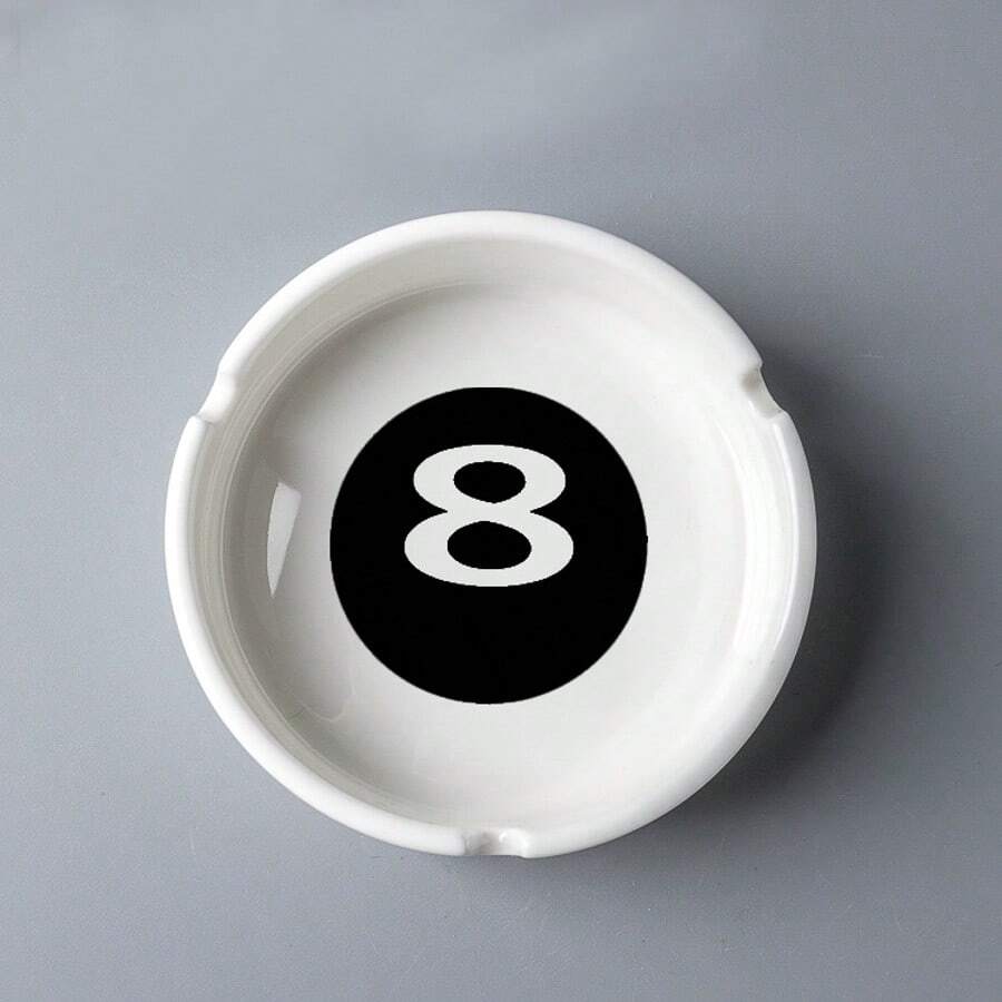 Kreative Keramikaschenbechern, Billard Schwarz 8 Aschenbecher, hochwertige Keramikdekoration
