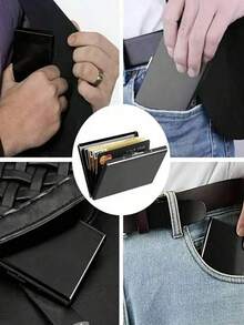 Stainless Steel Card Holder Men's High-End Stainless Steel Card Holder Wallet Card Holder Card Holder Credit Card Bank Card Wallet Business Card Box For Men Wallet Mini Wallet Purse Wallet Money Wallet