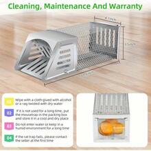 Metal Rodent Trap With Quick Sensitive Pedal Trigger - Catches Rats, Mice, Chipmunks & Squirrels, Indoor & Outdoor Use For Homes, Gardens & Sheds, Must-Have For Pest Control - Silver - View 6