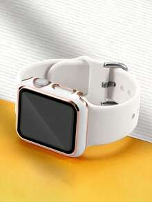 2-In-1 Apple Watch Protective Case, Globally Popular New Product, Apple Watch Screen Protector, PC Hard Material Electroplated Rose Gold Color, Suitable For Apple Watch Ultra 3/2/1, SE, S9/8/7/6/5/4/3/2/1 Series, For Men And Women, Watch Enthusiasts, Replacement SmartWatch 38/40/41mm, 42/44/45/49mm, White Watch Case