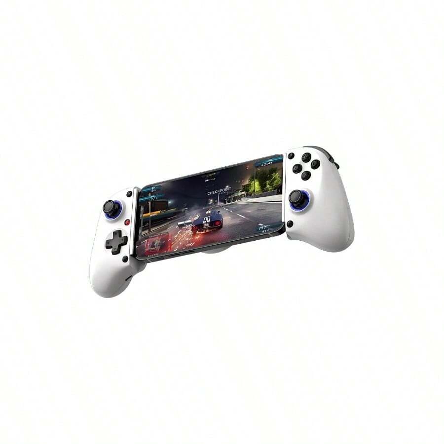 FEISEDY Mando de Juegos Inalmbrico Extensible para Android, Controlador Gamepad 5.0 con Diseo Ergonmico - Compatible con iOS, para Tabletas y Dispositivos Mviles - Blanco - Ver 1