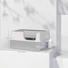 Stainless Steel Box With Detachable Rim, Scoop, Easy Cleaning, Odour - Resistant, 60x 40x 28 - LIGHT GREY + Stainless Steel - View 4