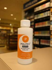 Diluyente para acrilicos marca Politec mantiene brillo adherencia tonalidad formulacion profesional liquido disolvente para pinturas acrilicas secado controlado limpieza pinceles y aerografos envase 120 ml producto pintura suministros artistico calidad taller - diluyente acrilicos politec - Ver 4