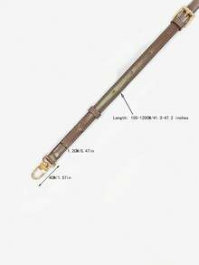 100% PU 材质肩带，带手提包手柄，短款，配钱包，金色搭扣，长款 - 咖啡棕 - 查看 5