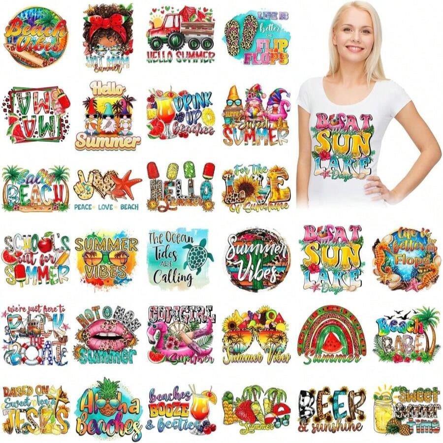 Yuntau 30 Pcs Silly Goose Iron On Transfer Patches, Funny Goose Iron Ons Cute Animal Dtf Ready To Press Heat Transfers Vinyl Stickers Appliques For T-Shirt Clothing Backpack Bag Pillow Cover DIY Craft - ColorK - 查看 1