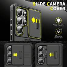 兼容三星 Galaxy S26、S25、S24、S23、S22、S21、S20 Ultra/Plus、A06、A13、A14、A15、A16、A26、A35、A36、A54、A55、A56、A57、Note 20 Ultra、XM 15T/15T PRO、RY、X9D、X7D 等机型。手机壳带滑动式摄像头镜头盖，提供[全方位摄像头保护]，配备 360° 旋转隐形指环支架/车载磁吸支架，哑光质感防震手机保护套，国际版，非国内版。 - 黑色 - 查看 7