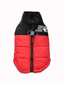 Autumn/Winter Warm Pet Apparel, Thick Dog Jacket With Letter Print Design, Suitable For Medium & Small Dogs - Multicolor - View 26