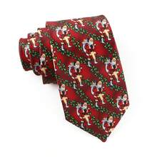 ZONFAZ 1 件男士圣诞元素缎面领带，雪花、圣诞老人、长袜、礼物图案，柔软亲肤 2.75 英寸领带，圣诞礼物和服装的最佳选择 - 彩色 - 查看 10