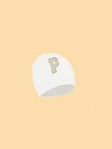 1顶婴儿字母印花针织帽，新生儿医院帽，适合男宝宝和女宝宝日常保暖和出院时佩戴 - 白色 - 查看 7