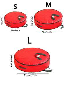 1pc Christmas Flower Wreath Storage, Holiday Decoration, Flower Wreath Accessories, Popular Zippers, Mobile Handles, Dust-Proof Storage Bags For Organizing