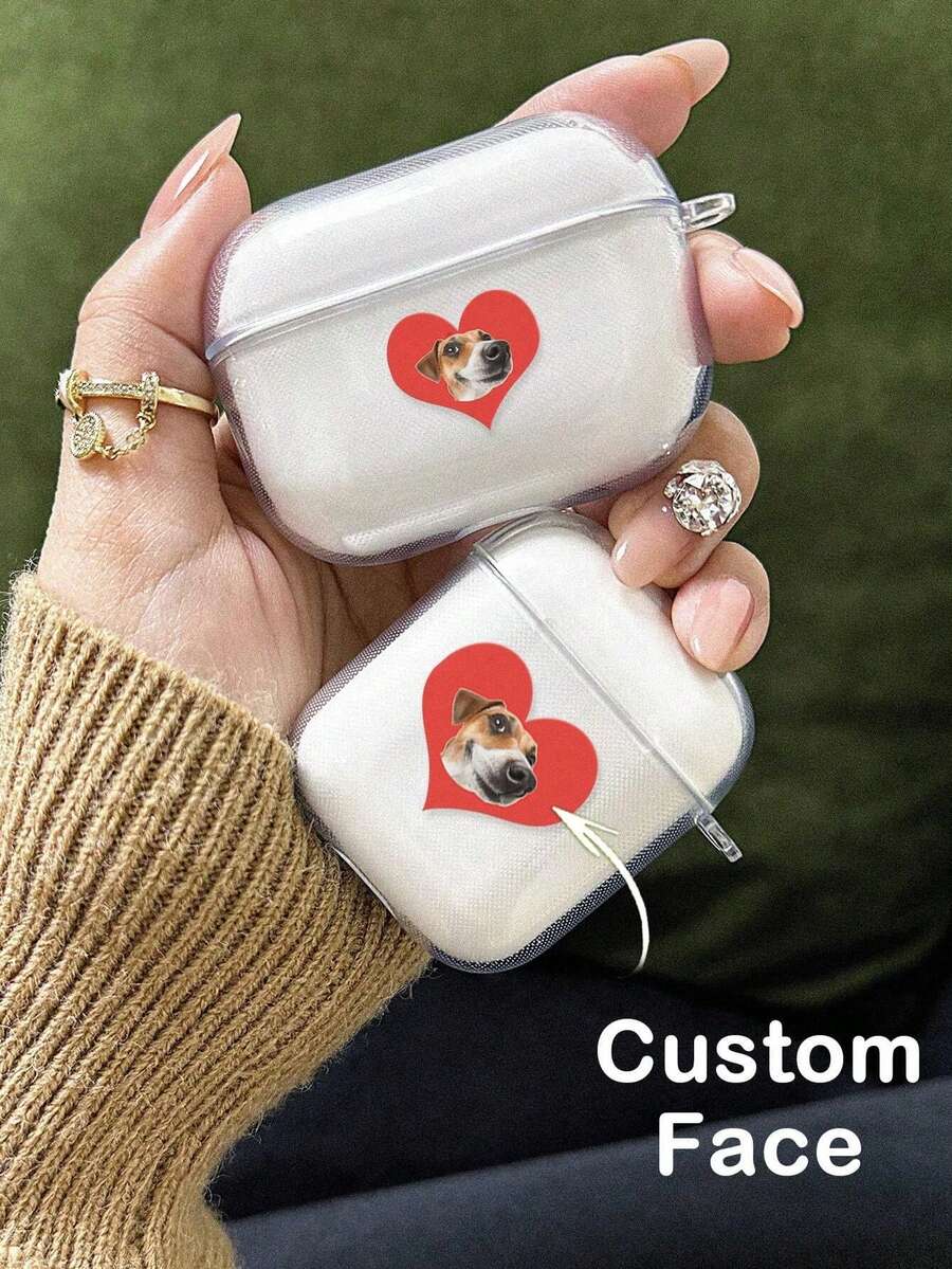 1 件定制图像耳机保护壳,个性化人物、卡通、游戏人物,TPU 软耳机盒,可定制文字、字体、颜色,DIY 周年纪念礼物,兼容 Apple 耳机 1/2/3/4/Pro/Pro2 - 紅色 - 查看 1