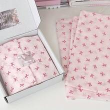 10pcs Pink Bow Tissue Paper For Gift Packaging, Cute Bouquet Packaging For Party Decoration, Gift Packaging For Birthdays, Weddings Gift Box, Gift Wrapping Supplies, Christmas Decorations