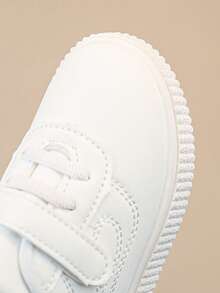 1 双儿童 PU 皮革时尚轻便舒适小女孩鞋，春秋季刺绣白色低帮运动鞋 - 白色 - 查看 6