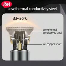 itel ITR-35 LED显示屏理发器，专业精密碳纤维T型刀片，全金属设计，适合男士，用于理发和造型