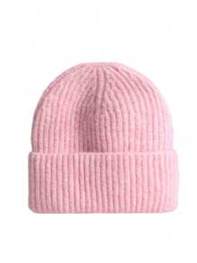 1 قطعة قبعة محبوكة من شعر الأرنب للنساء في فصلي الخريف والشتاء، قبعات محبوكة دافئة بأذرع للأذن للرجال، قبعة دافئة ذات نسيج فاخر للتزلج في الهواء الطلق، قبعة بلون واحد عصرية وبسيطة بتصميم كبير