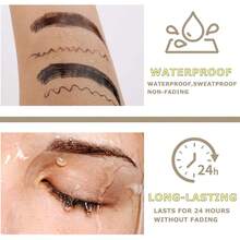 Caneta Delineadora e Microblading de Sobrancelha 2 em 1 À Prova d'Água, Caneta Delineadora de Ponta Dupla à Prova de Borrões e Lápis de Sobrancelha de Longa Duração, Duo de Maquiagem Fácil de Viajar para Iniciantes