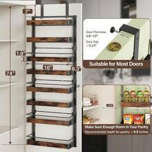8 Tier Over The Door Pantry Organizer 2 IN 1 Wall Mount Or Metal Hanging Spice Rack For Pantry Organizers And Storage Seasoning ShelvesAdjustable Basket With Hooks For Kitchen Bathroom Laundry