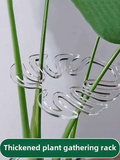 1-5 件植物叶架，独特美观的植物支架，亚克力植物支撑环，室内外植物支撑环家居花园配件，塑料爬藤支架