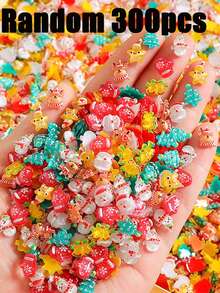 300 件迷你麋鹿雪人圣诞老人装饰娃娃屋树脂微型圣诞工艺品微型雪人仙女花园娃娃屋微型景观装饰，儿童艺术用品返校，男孩/女孩学校用品，背包，学校用品 - 彩色 - 查看 12