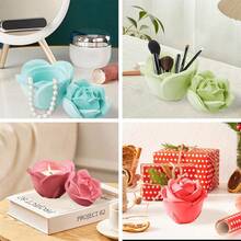 Heart Jar Resin Mold With Rose Lid Epoxy Resin Storage Box Casting Mould DIY Jewelry Trinket Candy Container Silicone Moulds Epoxy Concrete Cement Plaster Planter Candle Vessel Craft Molds