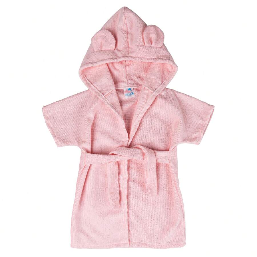 Hooded Baby Bathrobe For Babies 1 To 12 Months - 玫瑰 - 查看 1