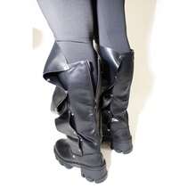 Women Mid Calf Slouchy Boot Fashion Detachable Shoes - 紅色 - 查看 4