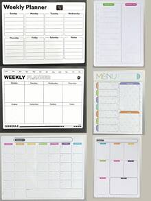 Calendario magnético de pizarra blanca para refrigerador, planificador familiar mensual, pizarra magnética, calendario de pizarra magnética, decoración de cocina, planificador mensual para refrigerador, accesorios de refrigerador para cuadro de tareas y planificación de menús (varios tamaños)