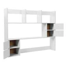 Rainaut 1PC Desktop Wood Desk Bookshelf Organizer, Office Storage Rack, Desktop Rack, White - trắng - Xem 3