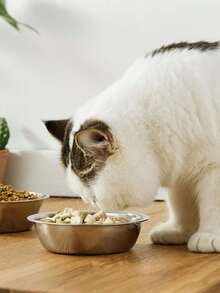 Small Pet Bowl With Stainless Steel Pet Stand, Non-Slip Wooden Frame, Tilted Single/Dual Pet Bowls, Anti-Tipping Anti-Vomiting, Easy Assembly. Cat Supplies, Dog Supplies, Dog Bowls, Cat Bowls, Dog Accessories, Cat Accessories, Suitable For Small And Medium Dogs And Cats.