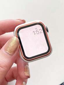 2-In-1 Apple Watch Protective Case, Globally Popular New Product, Apple Watch Screen Protector, PC Hard Material Electroplated Rose Gold Color, Suitable For Apple Watch Ultra 3/2/1, SE, S9/8/7/6/5/4/3/2/1 Series, For Men And Women, Watch Enthusiasts, Replacement SmartWatch 38/40/41mm, 42/44/45/49mm, White Watch Case