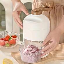 手动碎冰机，小型家用冰粉机，冰淇淋魔法冰粉机，磨冰机，白色喇叭形 - 白色 - 查看 9